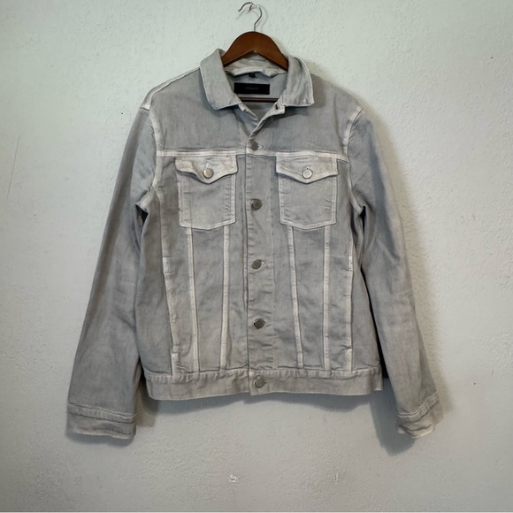 Men's J Brand Gray Heavy Greywash Denim Jacket Classic Design - Picture 2 of 12